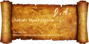 Jakab Apollónia névjegykártya